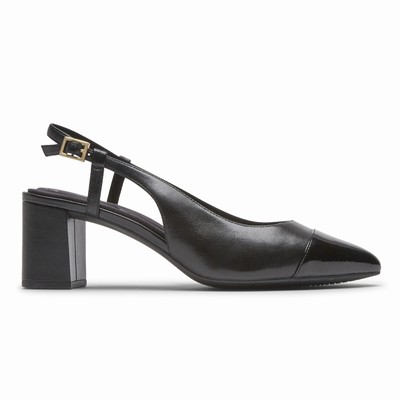 Salto Alto Rockport Total Motion Salima Posted Slingback Mulher Pretas PT-56183